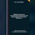 Эффективность управления персоналом предприятия малого бизнеса