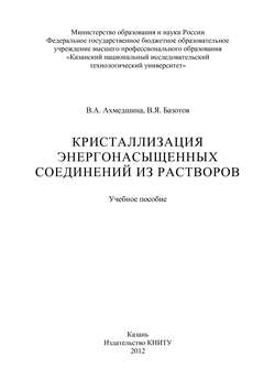 Кристаллизация энергонасыщенных соединений из растворов