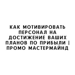 Как мотивировать персонал на достижение ваших планов по прибыли | Промо мастермайнд