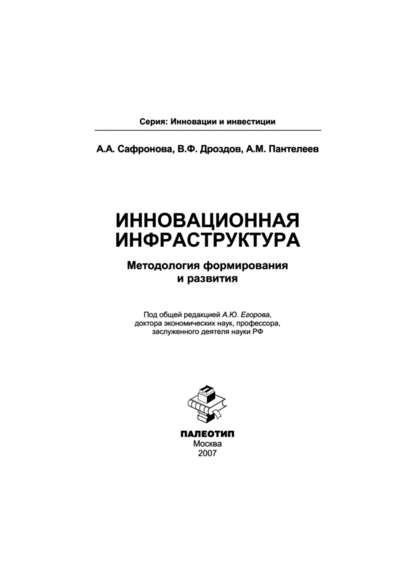 Инновационная инфраструктура: методология формирования и развития