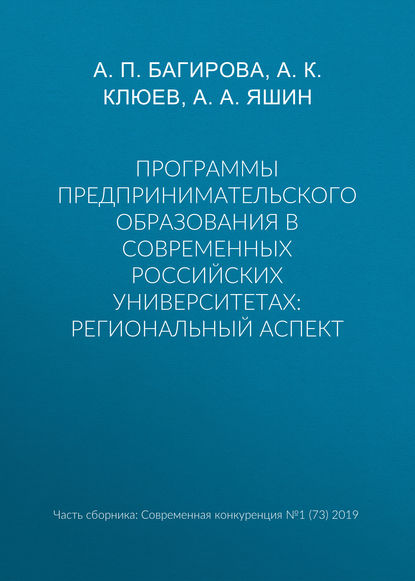 Программы предпринимательского образования в современных российских университетах: региональный аспект
