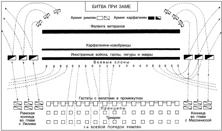 Схема битвы при заме